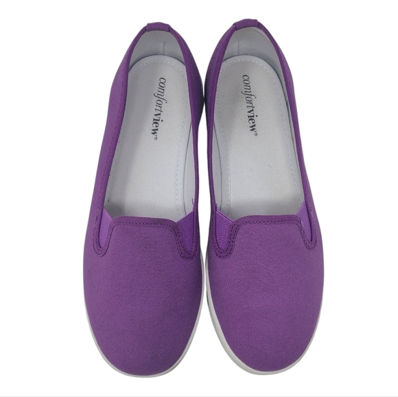 Comfort View | Women's Purple J. Dottie Slip-On Canvas Shoes (Size 9M) - Picture 6 of 12